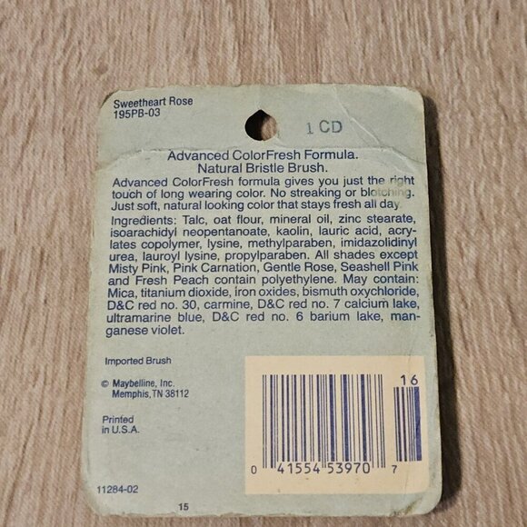 MAYBELLINE Brush Blush 195PB - 03 SWEETHEART ROSE 0.22 oz ** RARE - Picture 2 of 2